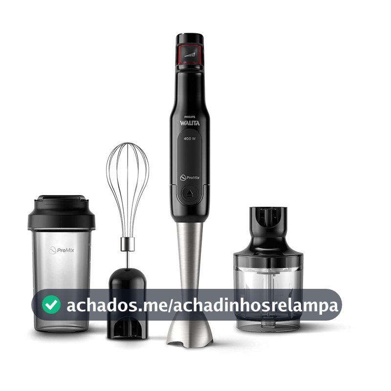 Philips Walita Mixer Pro Mix 4 em 1 SpeedTouch 400W, Preto e Inox
