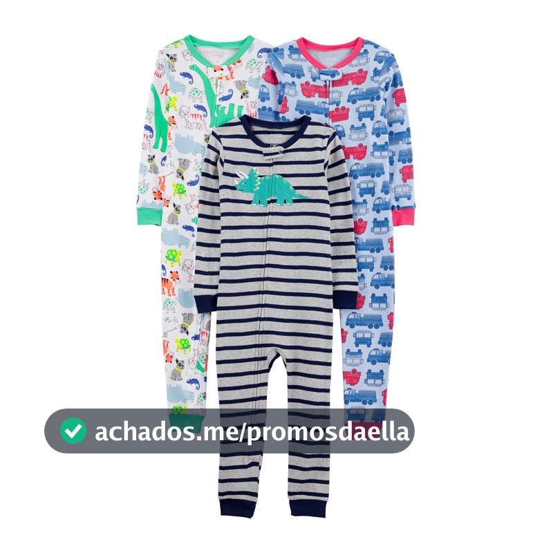 Macacão de dormir para bebês Pijama de algodão confortável sem pés, Simple Joys by Carter's, Meninos