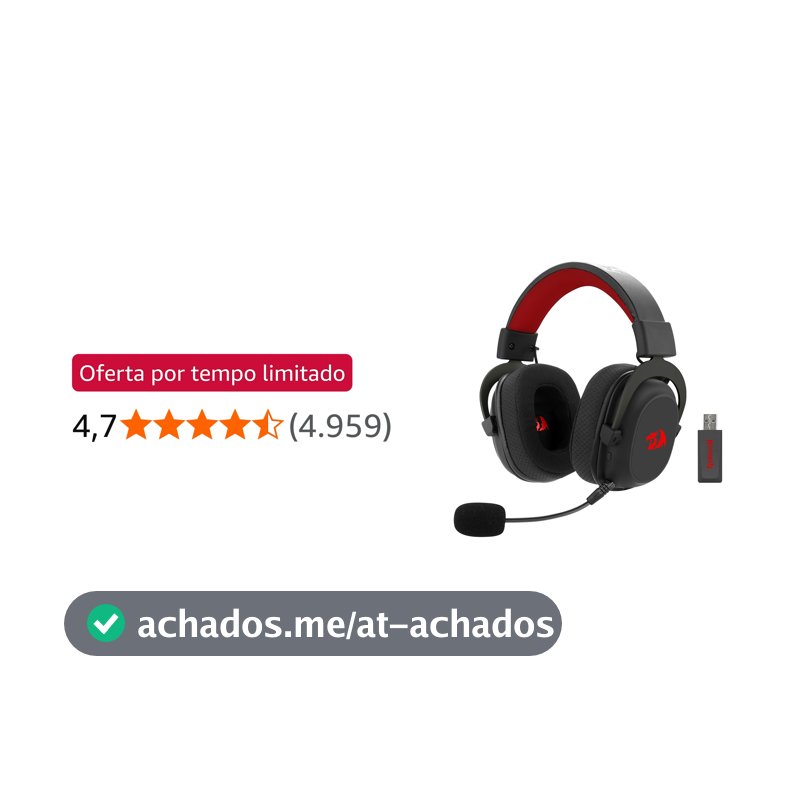 Headset Gamer Redragon Zeus Pro Preto Sem Fio 7.1 H510-PRO
