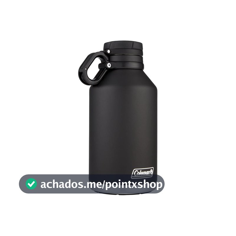 Coleman Growler Garrafa térmica de aço inoxidável, preto, 1,8 L