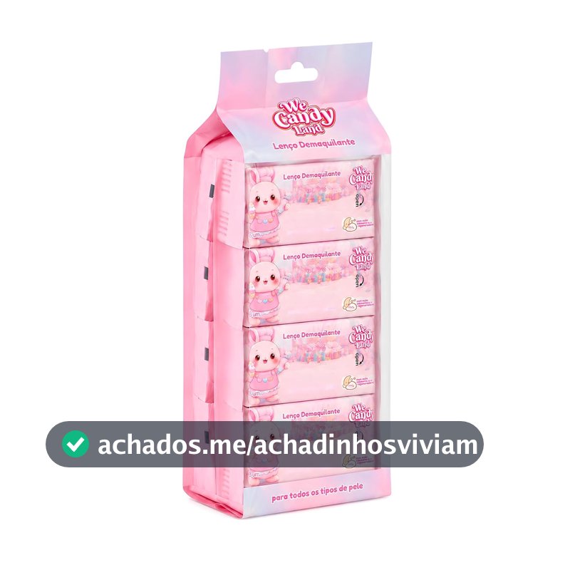 Lenço Demaquilante Kit 8 Pacotes com 8 Unidades 64 Lenços (Camomila/Aloe We Candy)