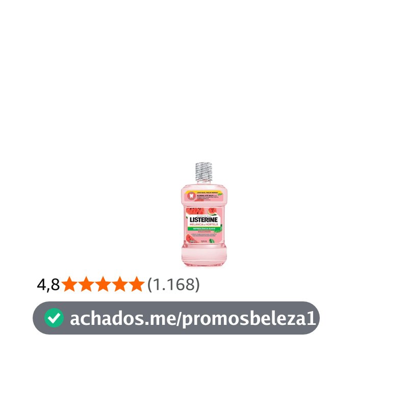 Enxaguante Bucal de Melancia e Hortelã Listerine, Antibacteriano, 1L