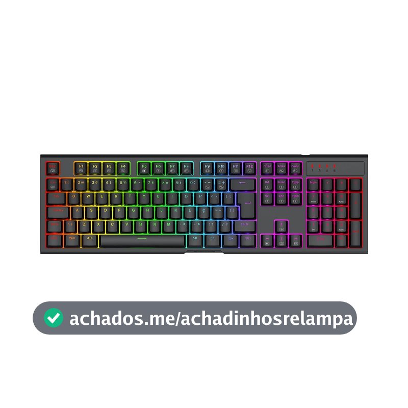 Teclado Mecânico Gamer Redragon Argo RGB Preto Switch Marrom K670-RGB