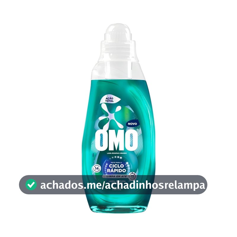 Lava Roupas Líquido Ciclo Rápido OMO Ação Total 750 ml