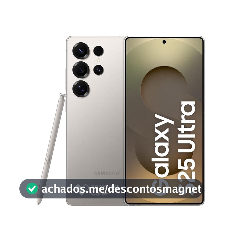 Celular Samsung Galaxy S25 Ultra 5G, 256GB, 12GB RAM, Câmera Quádrupla de 200+50+10+50, Tela Grande de 6.9", Titânio Cinza