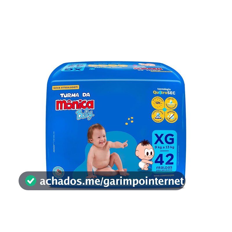 Fralda Turma da Mônica Baby Mega XG 42 Unidades
