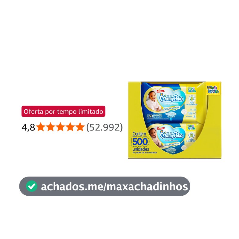 MamyPoko Lenços Umedecidos Dia&Noite 500 Unidades