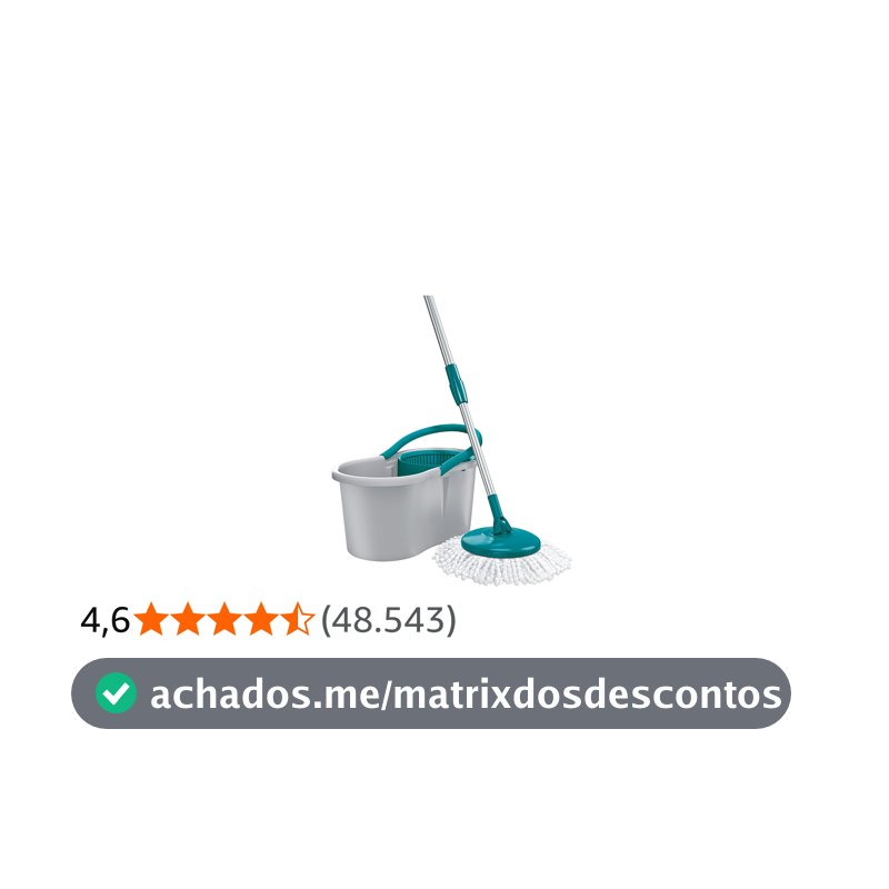 Flash Limp - Mop Giratório Fit, Balde 8 litros - MOP5010 - ABS Cinza