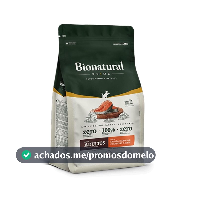 Bionatural Prime - Salmão Gatos Adultos 7,5kg