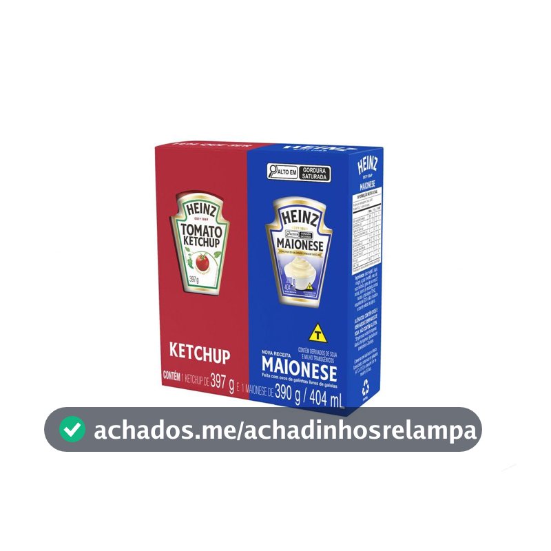 Heinz Pack Ketchup 397G + Maionese 390G
