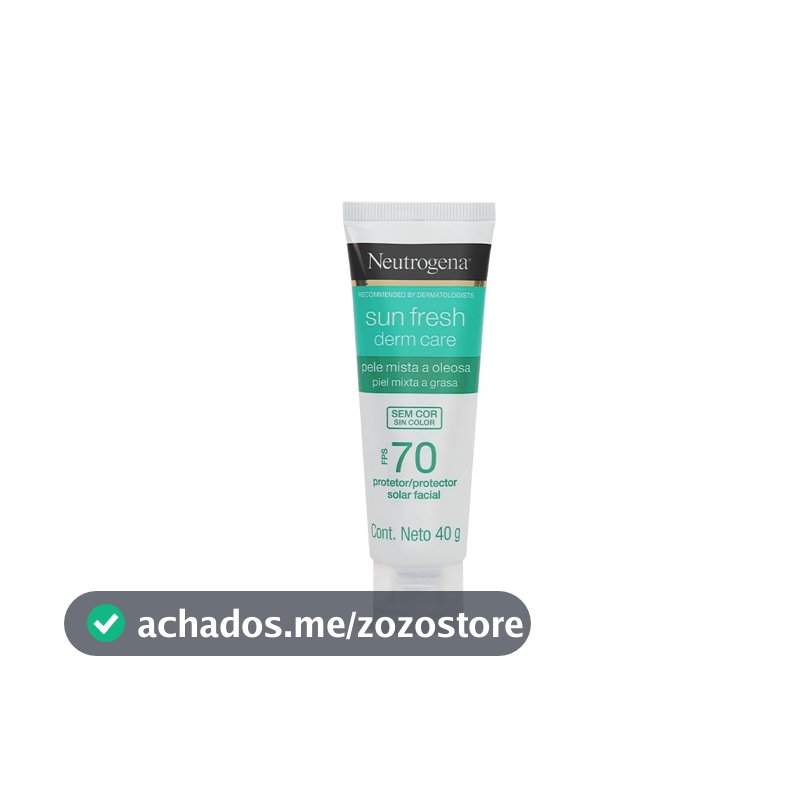 Protetor Solar Facial Neutrogena Sun Fresh Derm Care, Sem Cor, FPS 70, 40g