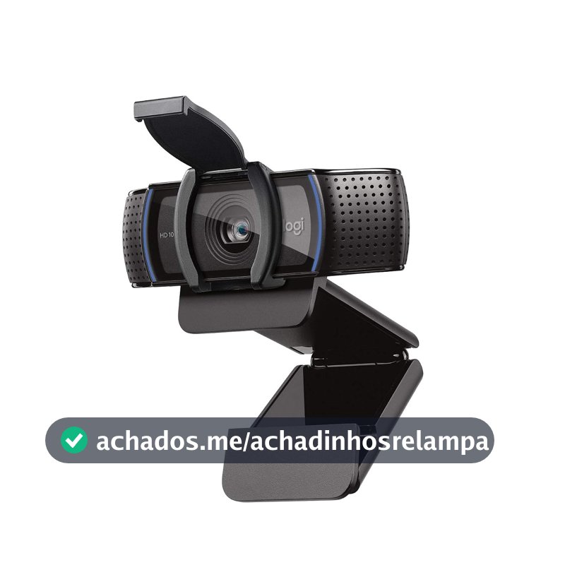 Webcam Full HD Logitech C920s 1080p/30fps com Microfone Embutido e Tampa de Privacidade para Zoom/Teams/Meet ou Até Criação de Conteúdo - Preto