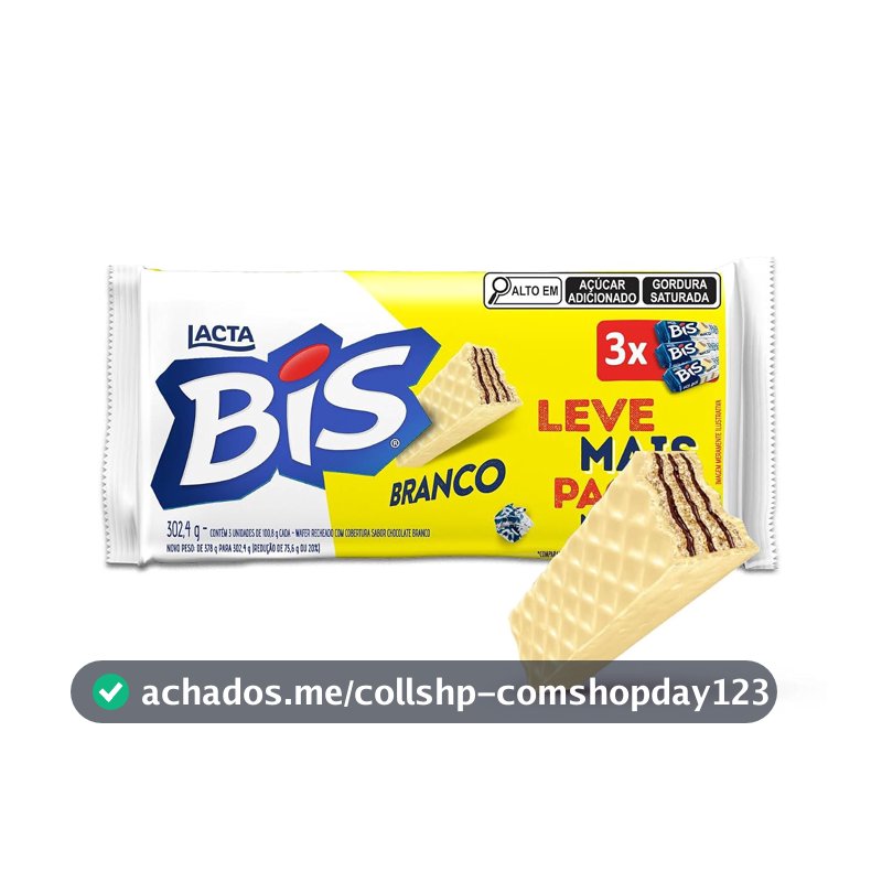 Lacta Bis Laka - Chocolate Branco Kit 3 Unidades 100,8g