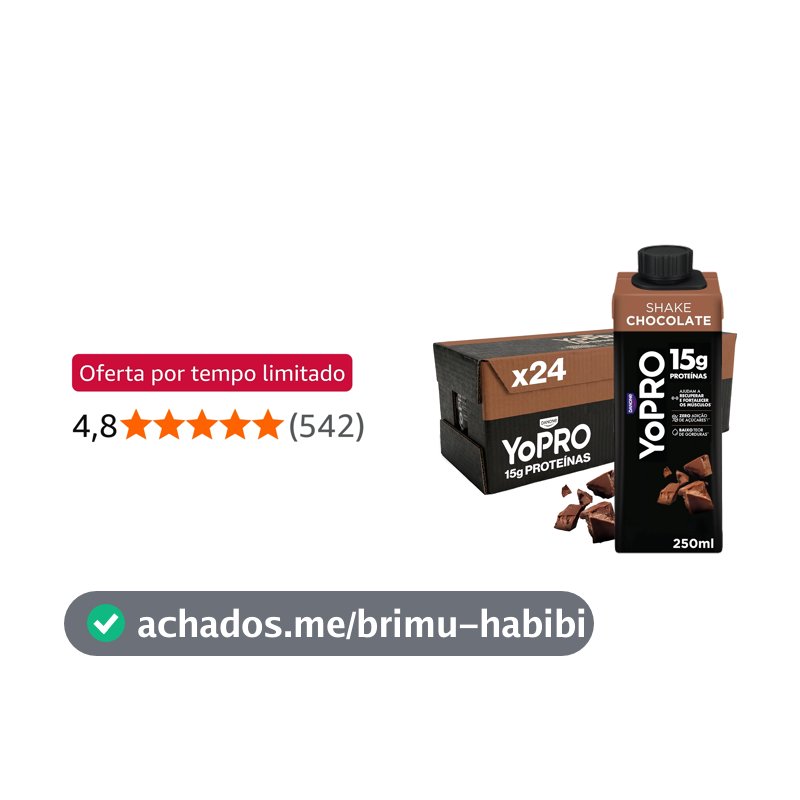 Pack YoPRO Bebida Láctea UHT Chocolate 15g de proteínas 250ml - 24 unidades