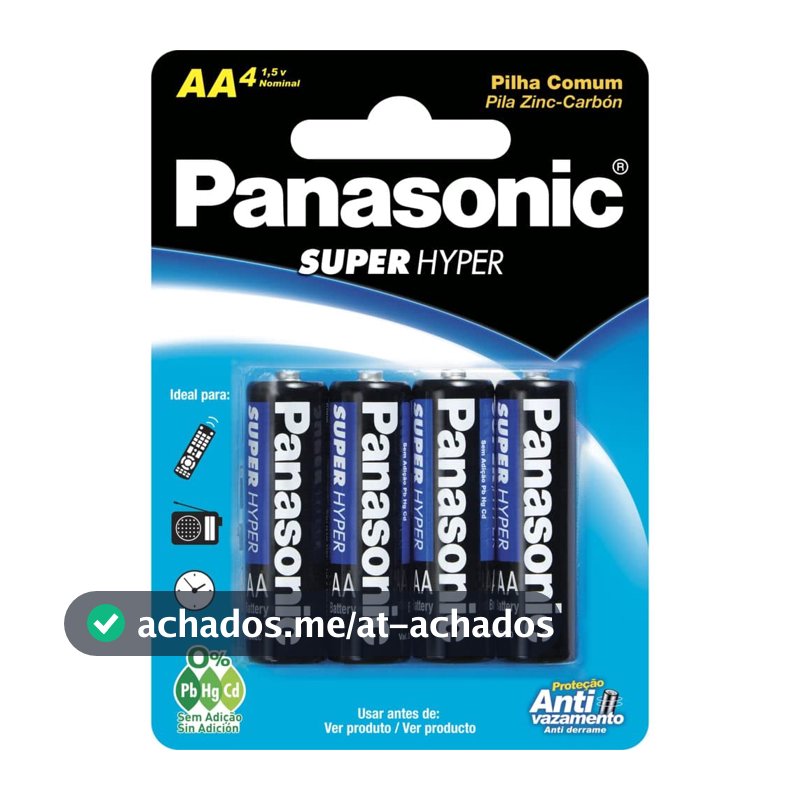 Pilha Panasonic Comum AA c/04 unidades