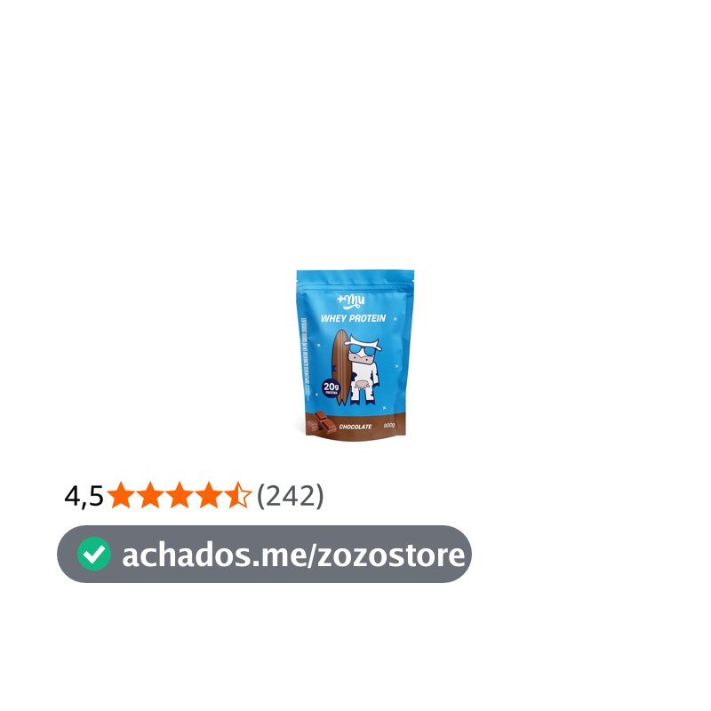 Whey Concentrado, Mais Mu, Sabor Chocolate, 20g de proteína - 900g