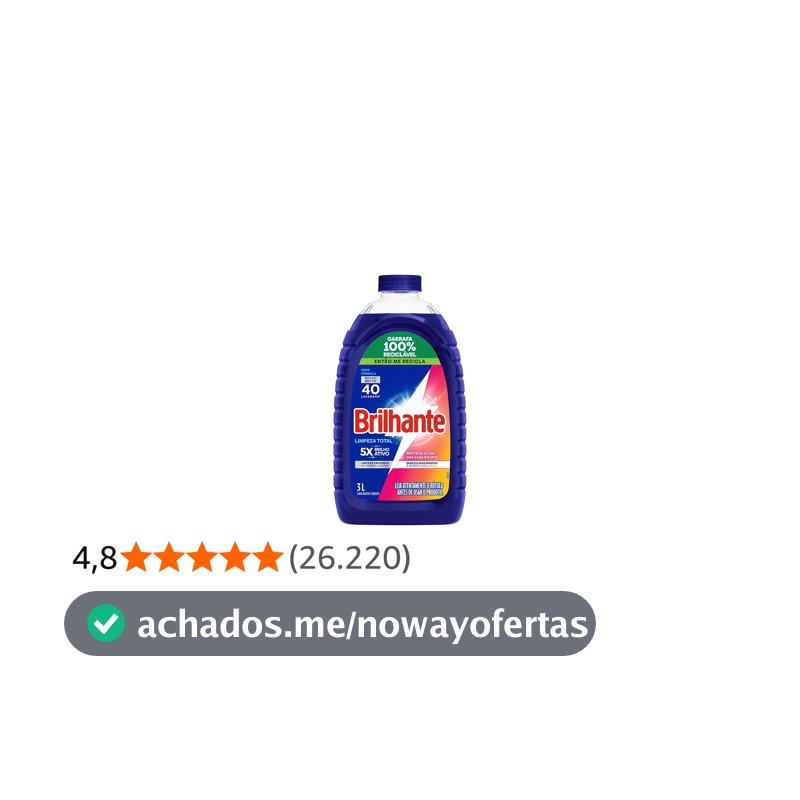 Brilhante Limpeza Total - Lava Roupas Líquido 3L