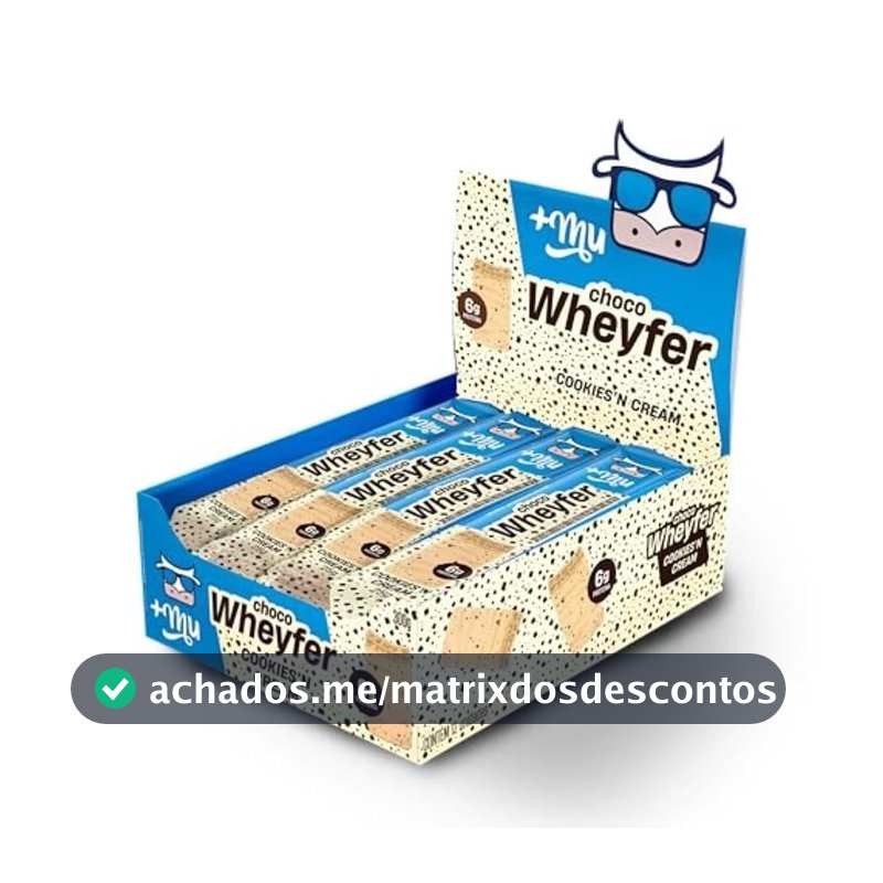 +Mu Chocowheyfer Proteico Sabor Cookies - Display com 12 unidades - 300g