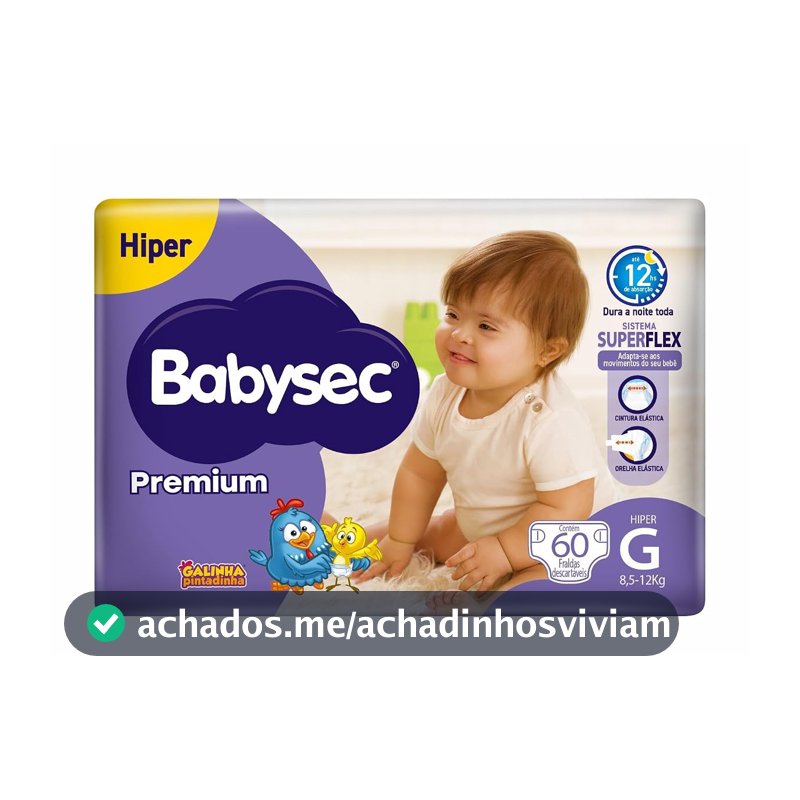 Babysec Fralda Premium Hiper G 60 Un