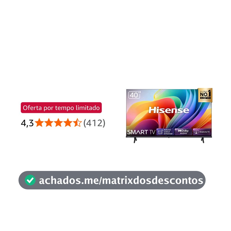 Hisense Smart TV FHD 40" Polegadas 40A4NV