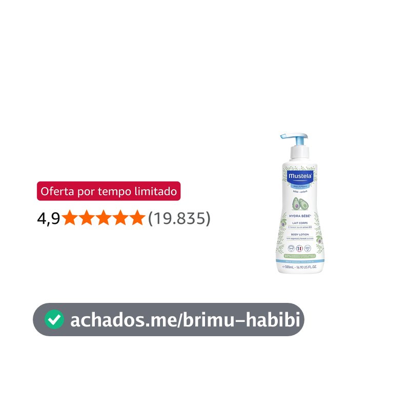 Mustela Hydra Bebê 500ml - Hidratante Infantil Corpo e Rosto - Feito com 97% de Ingredientes de Origem Natural e Hipoalergênico - Seguro Desde o Nascimento