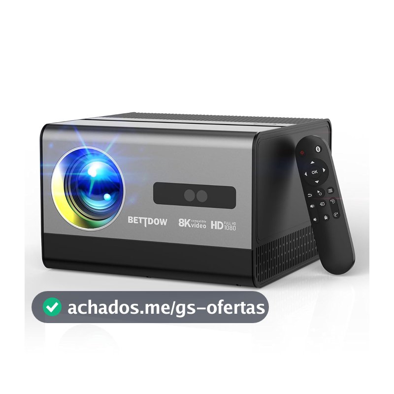 Bettdow Projetor 4k 8k 18000 Lumens Hd 1080p Compatível Completo De Android 12, Smart Projetores Retroprojetor Portatil 550 ANSI WiFi6 BT4,2, Auto Correção Trapezoidal, Foco Eletronico