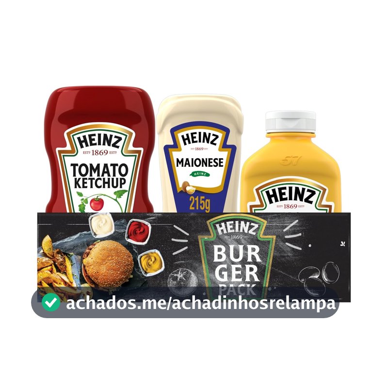 Heinz Pack Hamburguer Ketchup 397G + Maionese 215G + Mostarda 255gG