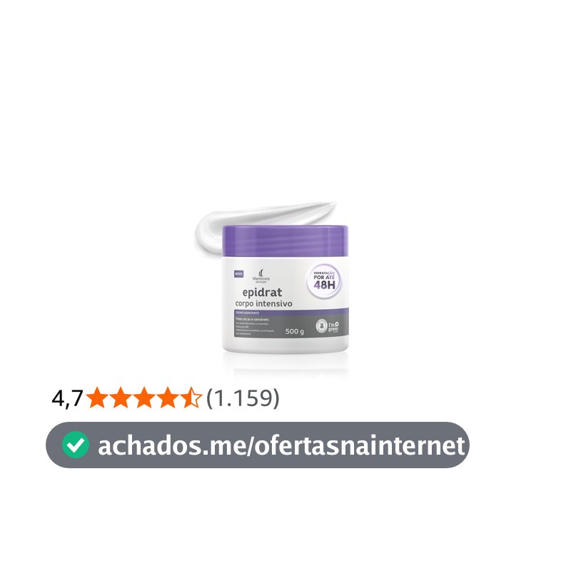MANTECORP - Creme Hidratante Epidrat Corpo Intensivo - Hidrata e Acalma a Pele, Mantém Hidratação Intensa por 48h, Absorção Rápida - 500g