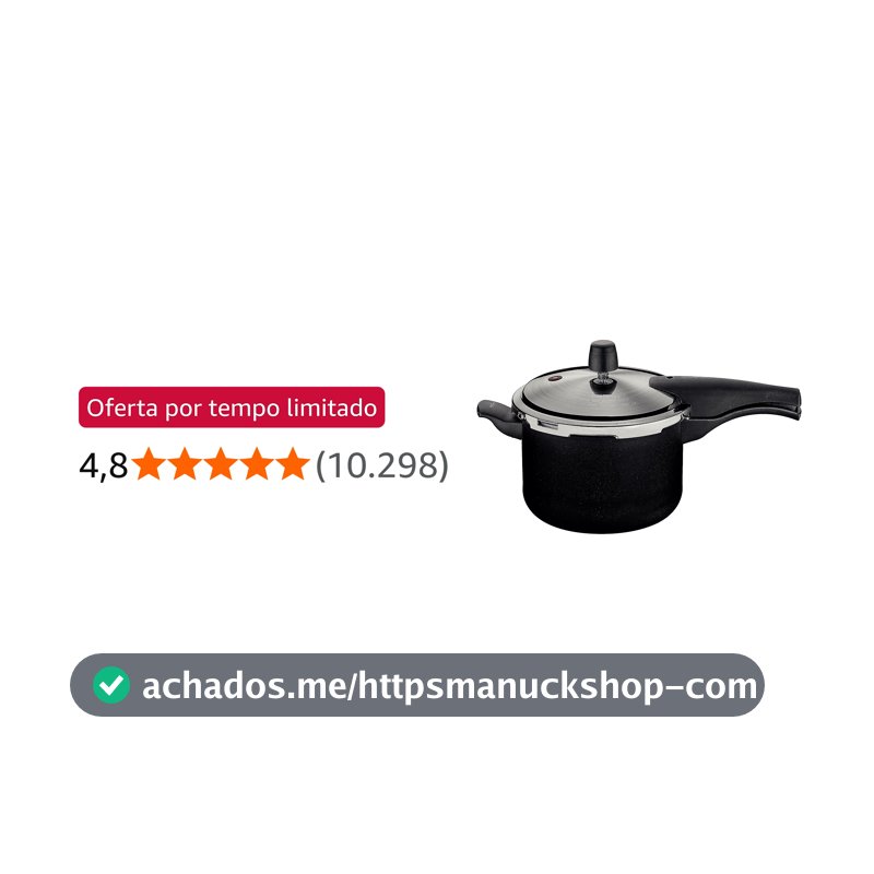 Panela de Pressão Tramontina Vancouver Effect em Alumínio com Revestimento Interno e Externo em Antiaderente Starflon Max Preto 20 cm 4,5 L