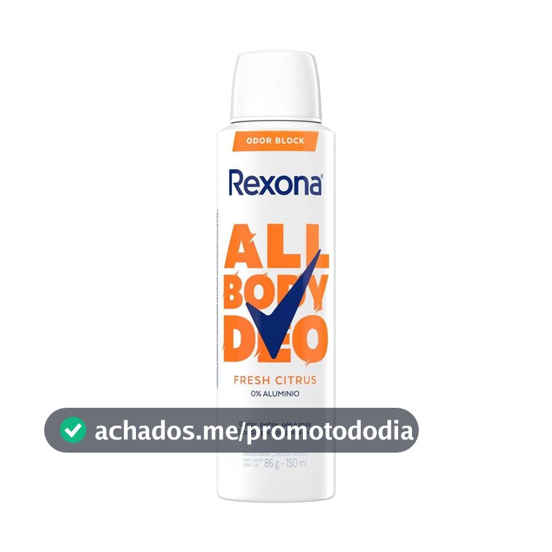 Desodorante Corporal Aerossol Rexona All Body, Fresh Citrus, 150ml