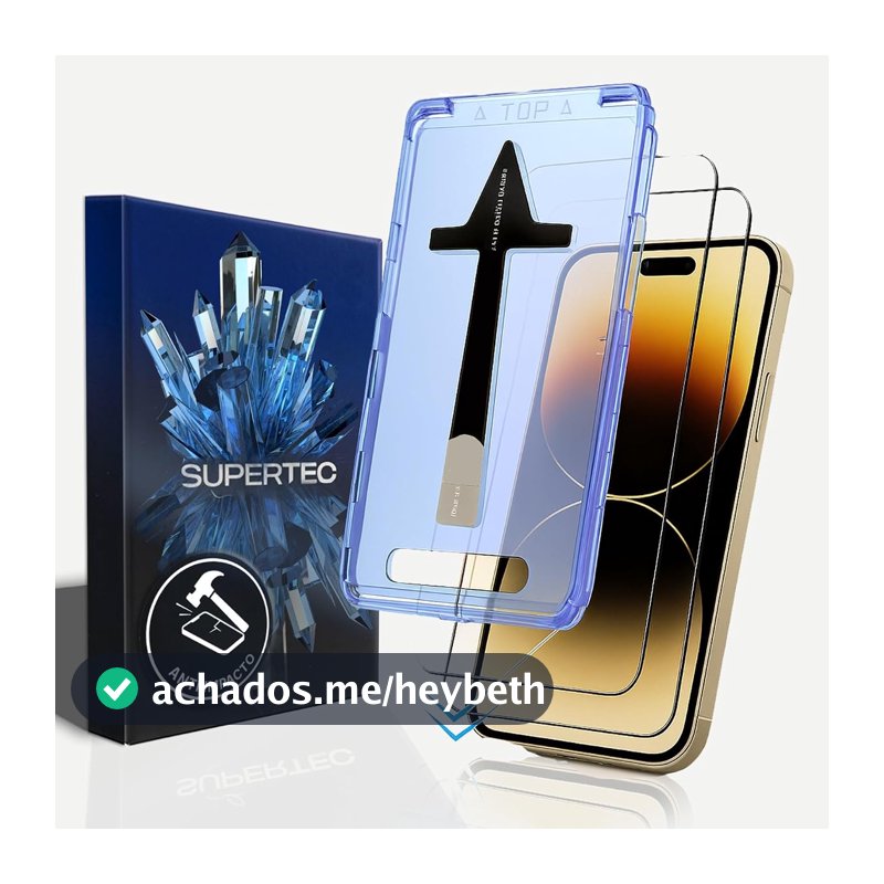 Película de proteção 9H com aplicador INSTALA FÁCIL para iPhone Anti impacto ULTRA RESISTENTE com case de alinhamento Não trinca e não estilhaça oleofóbica anti digital SafeCare Ultra HD (iPhone 16)