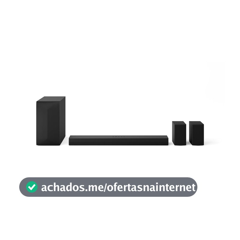 Home Theater Soundbar LG 440W RMS, 5.1 Canais, Bluetooth 5.3, Dolby Digital, Alto-Falantes Traseiros, AI Sound Pro, Wow Interface, Sem fios, Conexões Múltiplas - S60TR