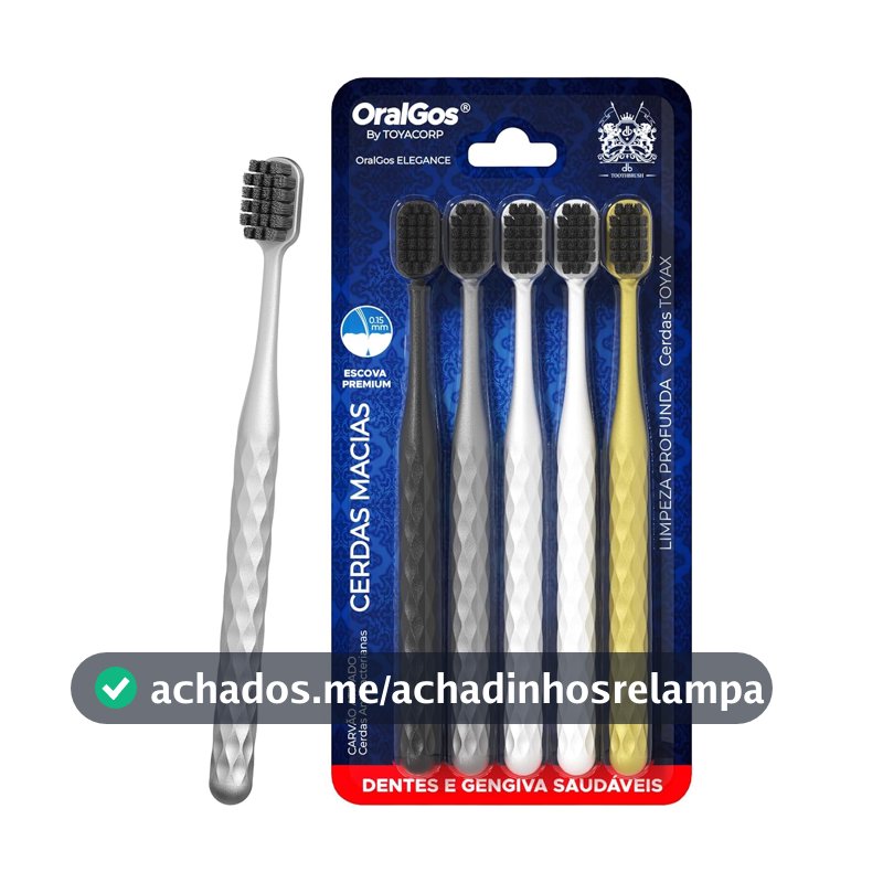 OralGos Escova de Dente Adulto, Macia, 5 Unidades para Gengivas Sensíveis