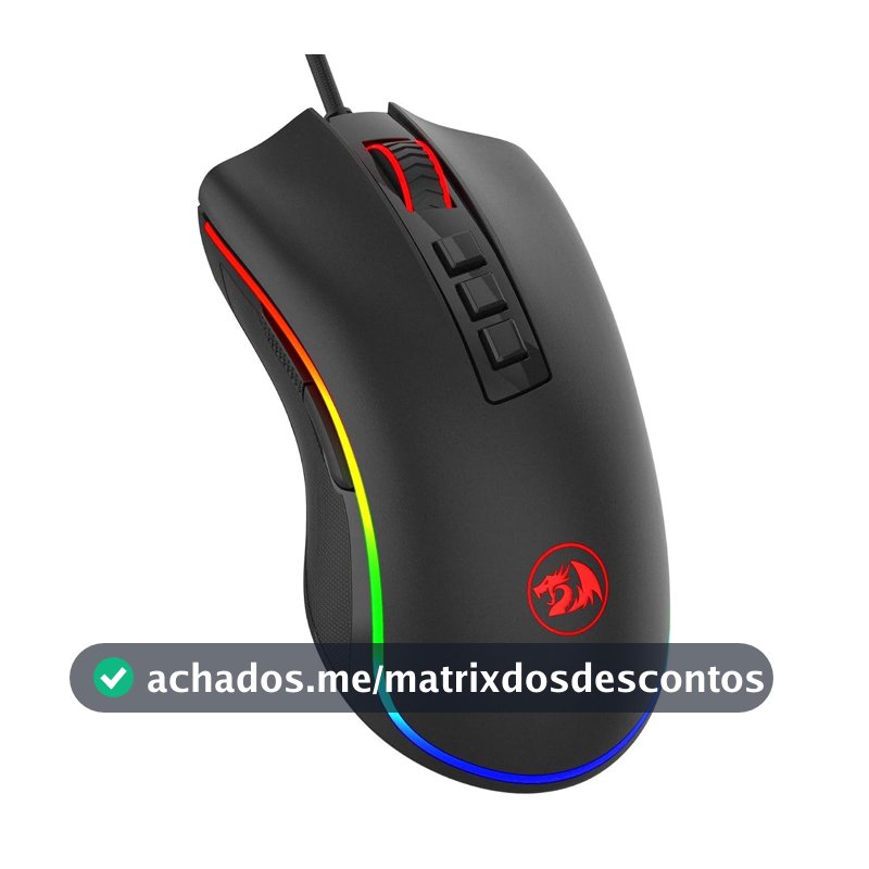 Mouse Gamer Redragon Cobra V3, Preto, RGB, PMW3327, 10000 DPI