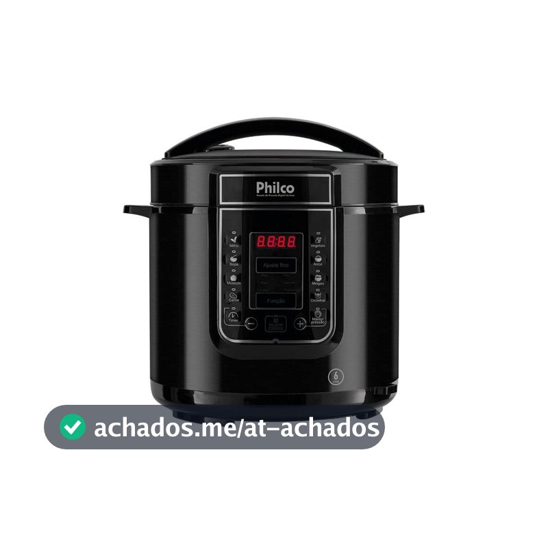 Philco Panela de Pressão, Digital Inox Ppp01p, 6L, Preto, 110v
