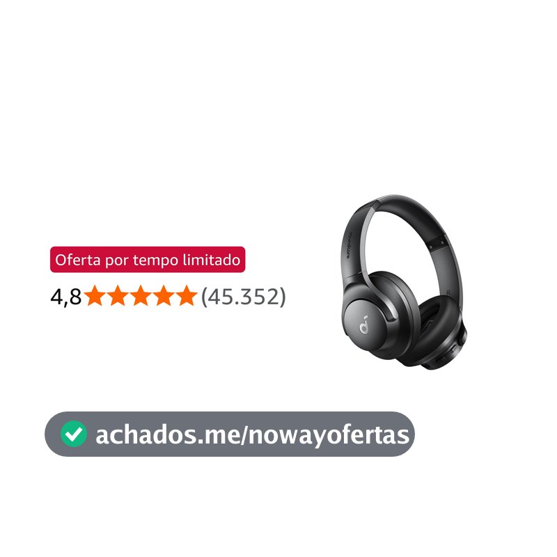 soundcore Q20i da Anker, Fone de Ouvido Bluetooth ANC Híbrido Ativo, 60H