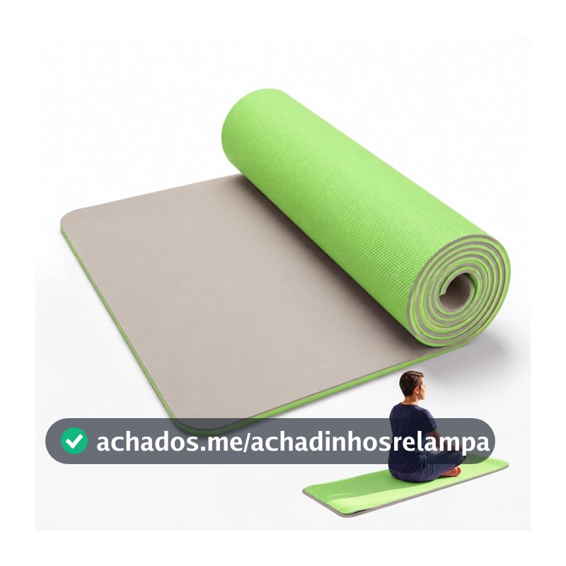 Tapete de Yoga Dupla Camada EVA 6mm Antiderrapante Pilates Fitness Ginástica