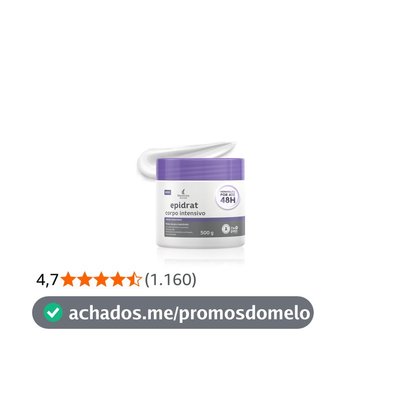 MANTECORP - Creme Hidratante Epidrat Corpo Intensivo - Hidrata e Acalma a Pele, Mantém Hidratação Intensa por 48h, Absorção Rápida - 500g