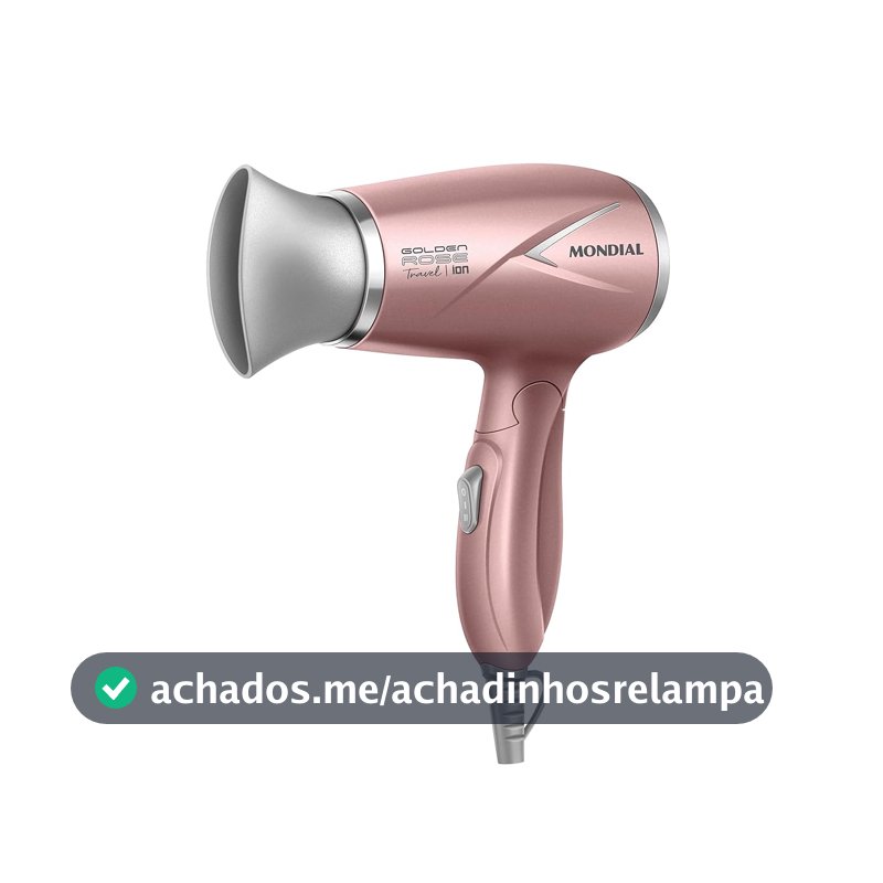 MONDIAL Secador de Cabelos Travel, Golden Rose, 1200W, Bivolt - SC-47-GR