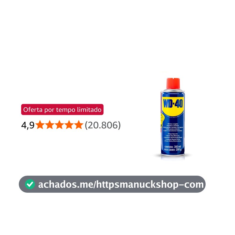 WD-40 Fórmula Original - Produto Multiusos Aerossol 300ml, 200g - Desengripa, lubrifica e protege contra ferrugem