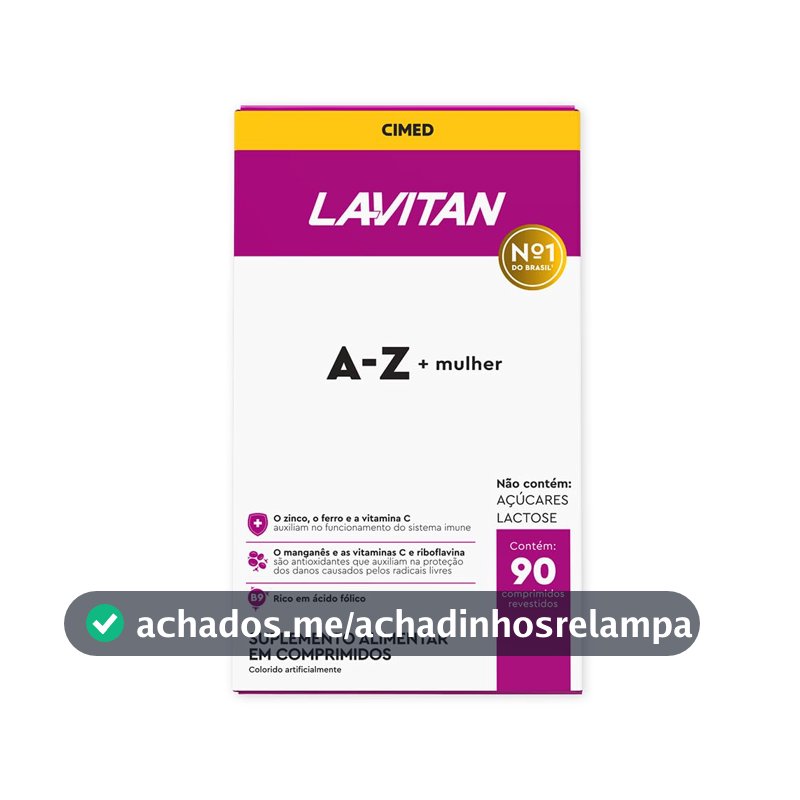 Multivitamínico Lavitan AZ Para Mulher Com 90 Comprimidos