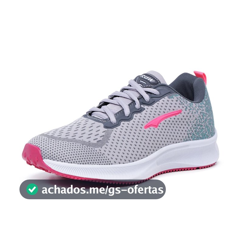 Tenis para Academia Caminhada Femininio Confortavel Cinza Pink
