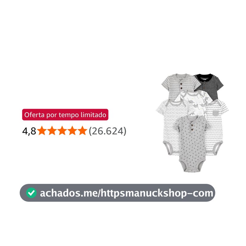 Body Pacote com 6 bodies de manga curta Simple Joys by Carter'sUnisex Bebê