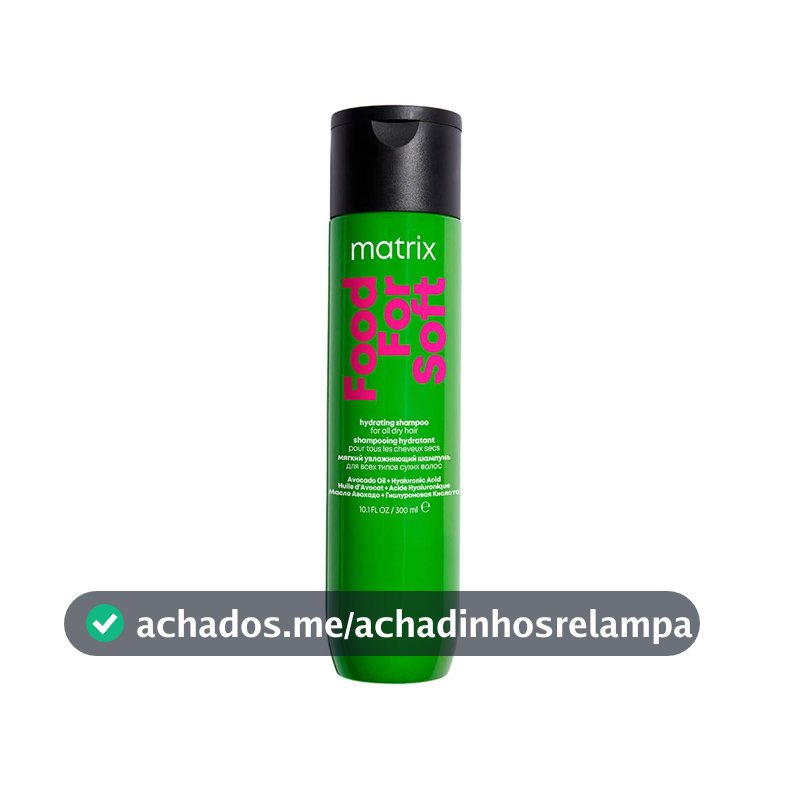 Matrix, Shampoo Hidratante, Food For Soft, Para Todos Os Tipos De Cabelo, Proporciona 7x Mais Hidratação, Com Toque Suave, Da Brilho, Maciez, Nutre E Repara, 300ml