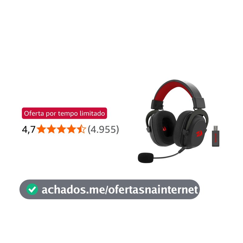 Headset Gamer Redragon Zeus Pro Preto Sem Fio 7.1 H510-PRO