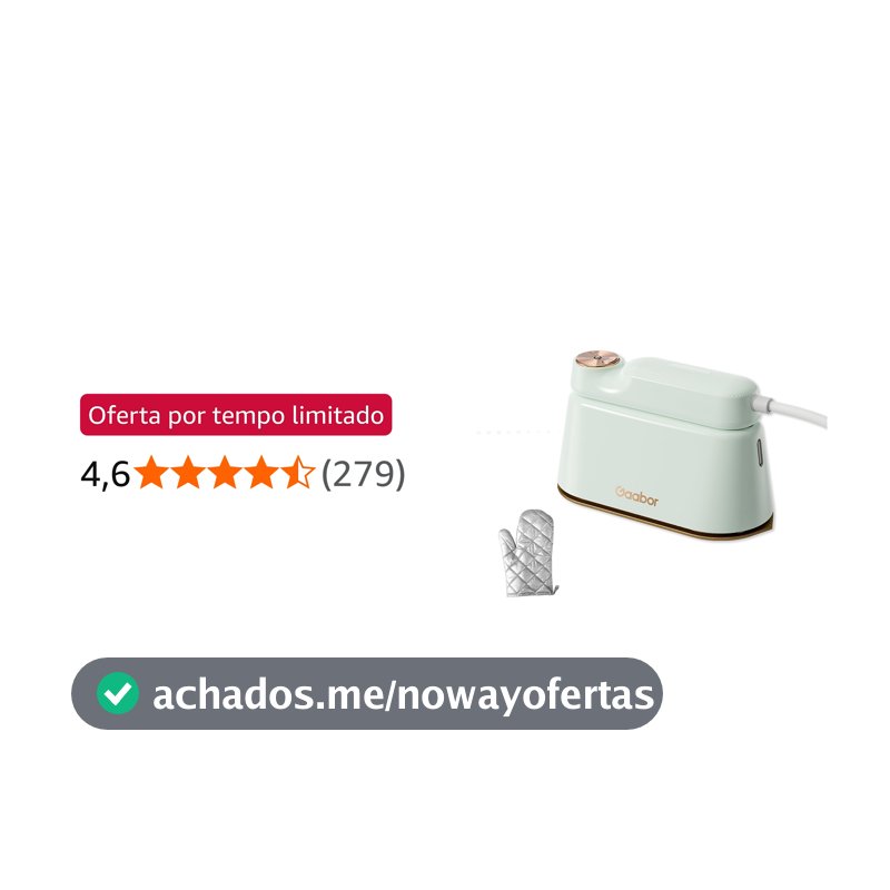 Ferro de Passar a Vapor e a Seco 1200w Elétrico Portátil Aquecimento Rápido Cerâmico Engomadoria Dupla 110V - Gaabor