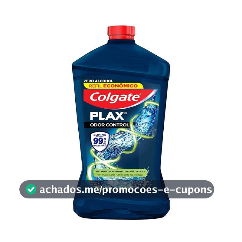 Colgate Plax Odor Control Enxaguante Bucal Sem Álcool, 2L