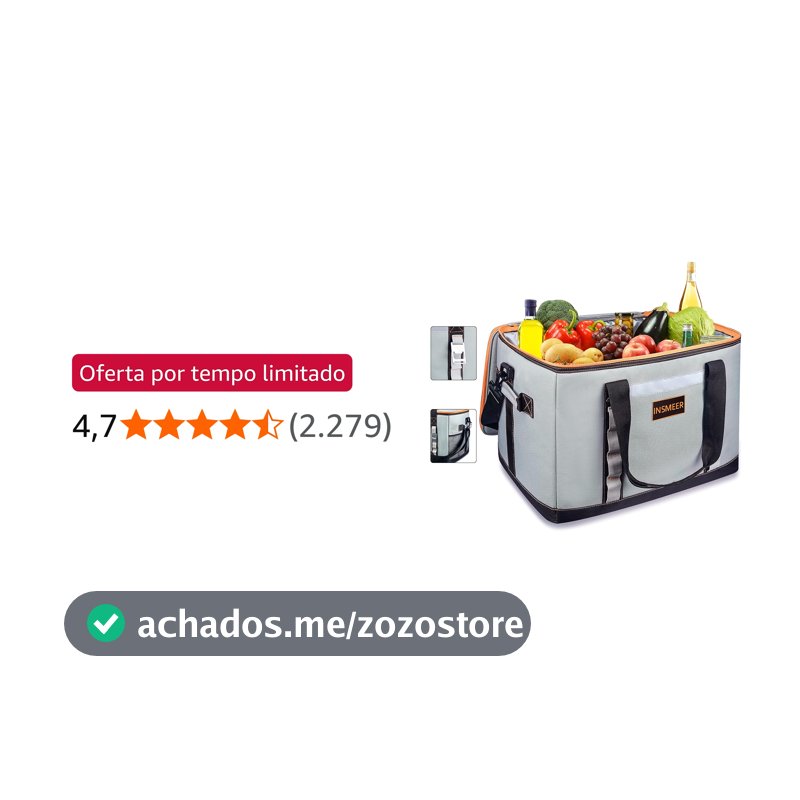 INSMEER Bolsa Térmica 25L/48L Grande, Impermeável, Cooler para Marmita, Caixa Térmica com Alça Desmontável - Ideal para Praia, Acampamento