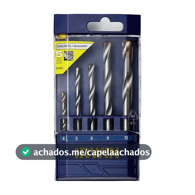 IRWIN Conjunto de Brocas para Concreto com 5 Peças de 4mm a 10mm 891503