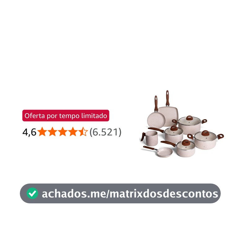 Brinox - Jogo de Panelas 8 Peças Ceramic Life Smart Plus - Vanilla